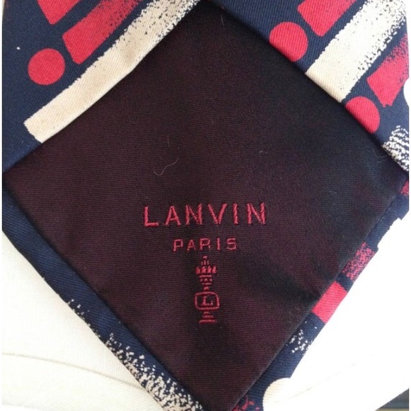 LANVIN Paris Men’s Silk Tie Vintage - Picture 5 of 5